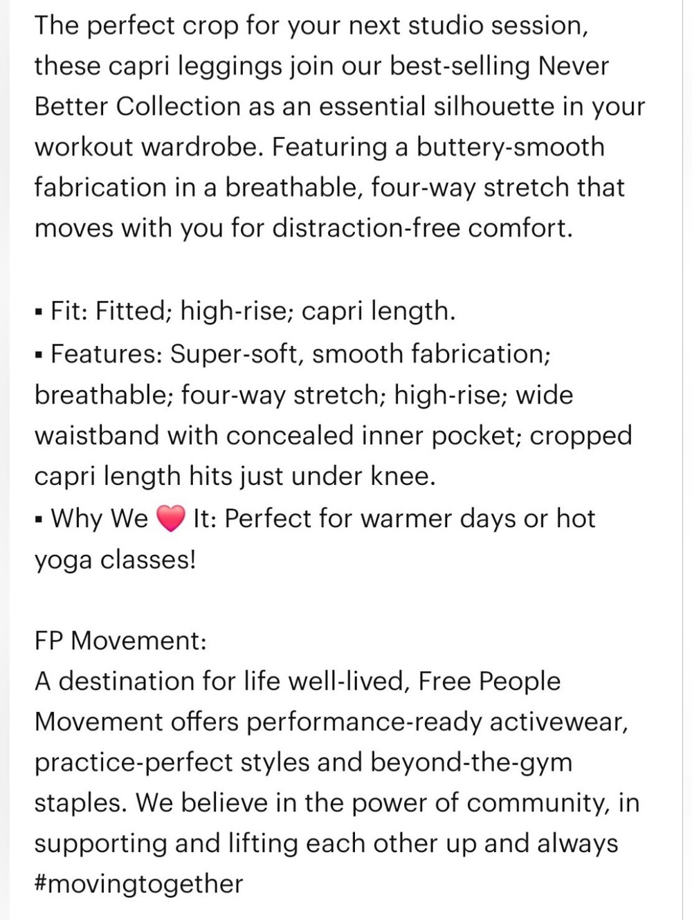 FP Movement by Free People Never Better Sage Stone Capri Leggings - Picture 9 of 10